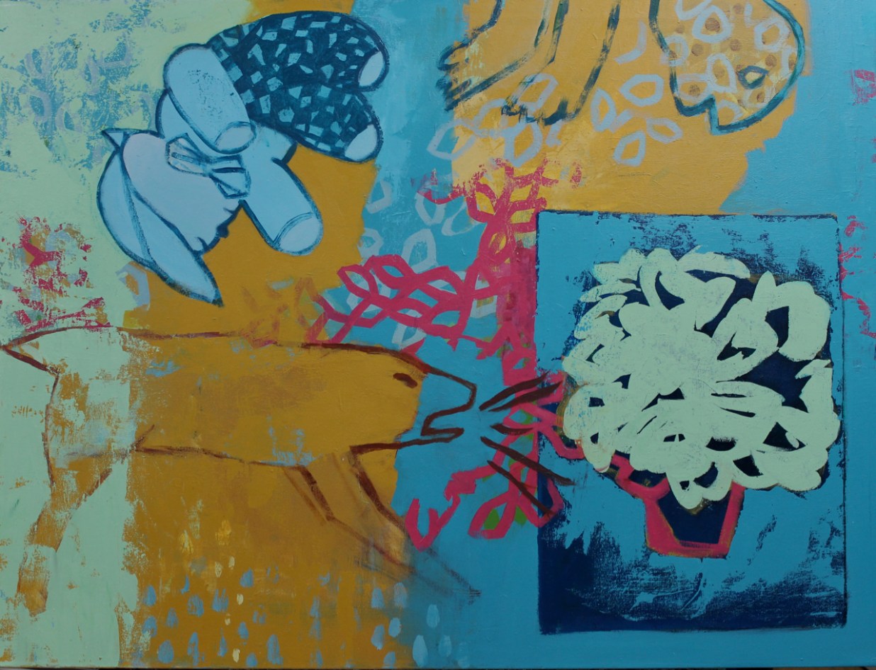 Barking Dog acrylic on canvas 36 x48 inches, 2022
